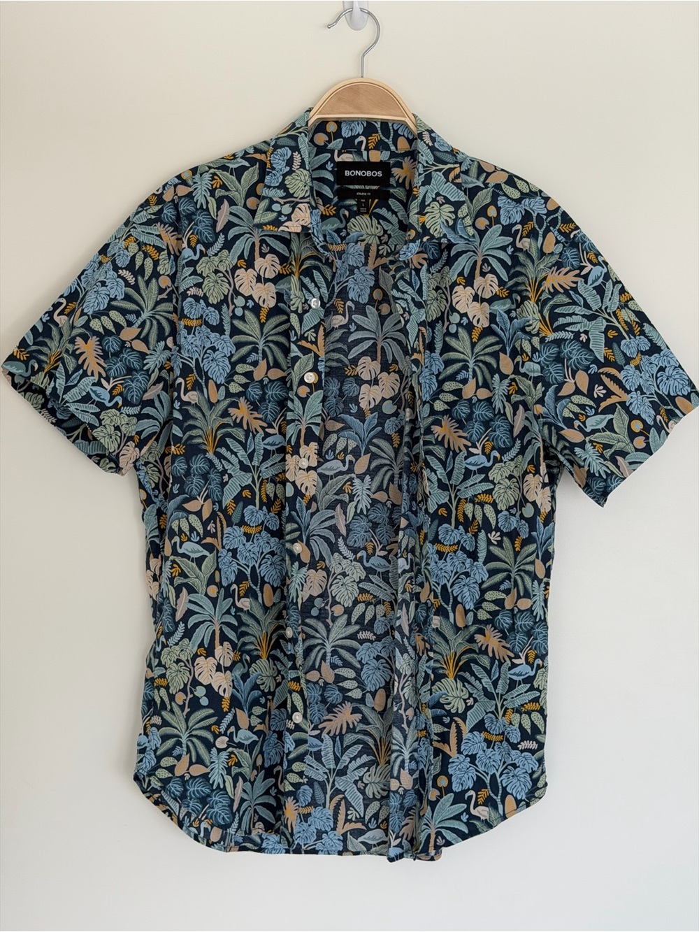 Bonobos Navy Tropical Botanical Short-Sleeve Button-Down Shirt
